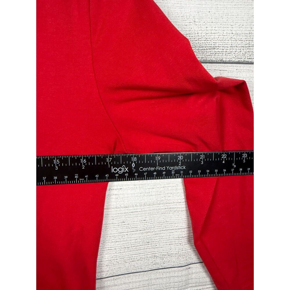 Forever 21 Women's Medium Red Scoop Neck Long Sleeve Bodysuit 4817